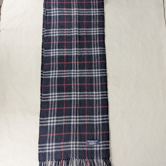 Authentic Pre-Owned Burberry Lambswool Scarf Blue – Unisex Check – Premium Wrap - Picture 4 of 7